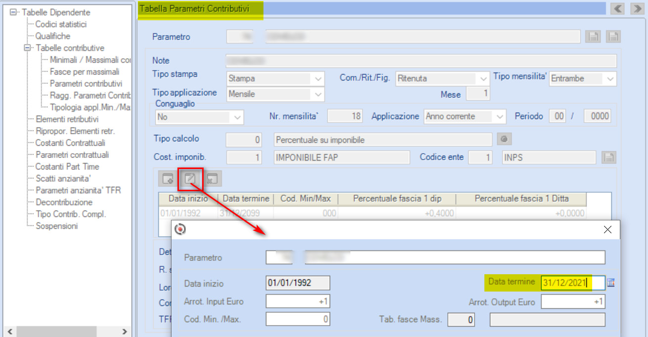 chiusura validità applicazione aliquote contributive