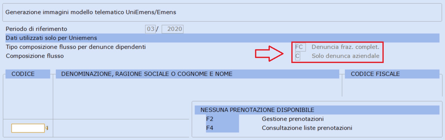 Gestione denuncia telematica Uniemens