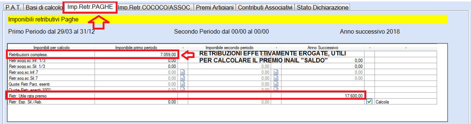 imponibili INAIL dopo acquisizione basi di calcolo