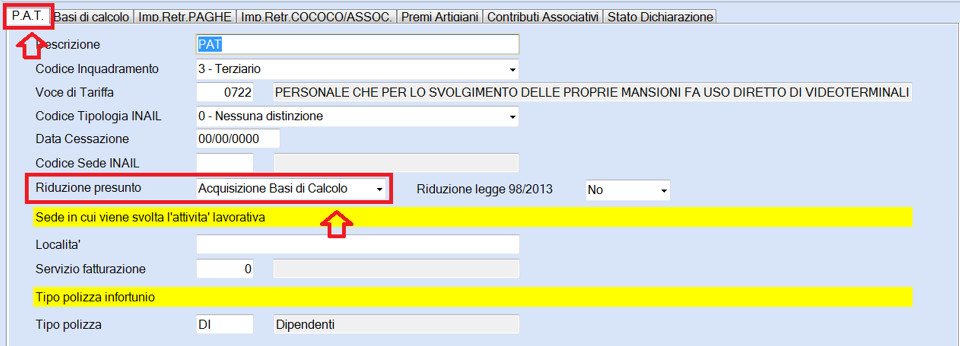 Basi di calcolo INAIL pag. 1
