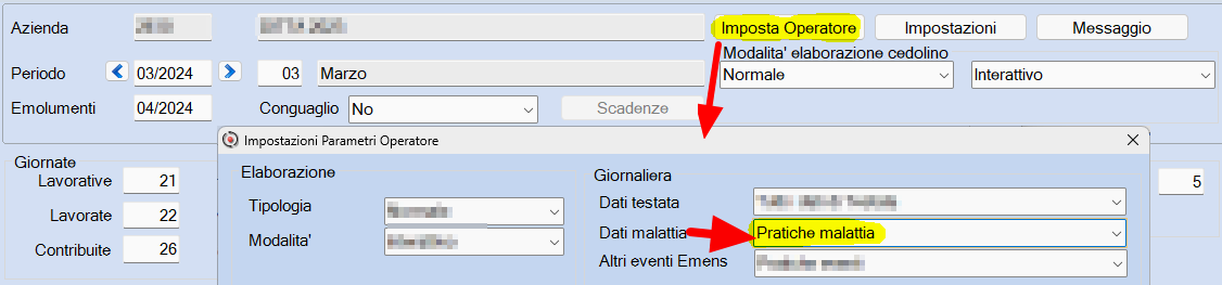 Imposta operatore da pratiche malattia