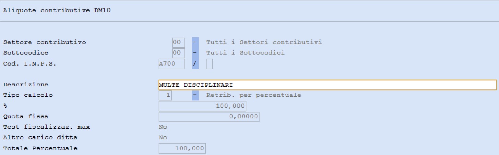 ALIQUOTA CODICE A700