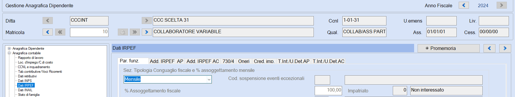 cococo conguaglio mensile