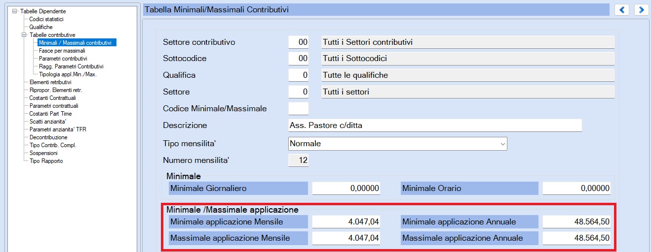Min/Max Pastore ditta