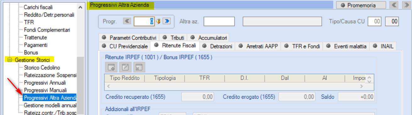 Progressivi altra azienda