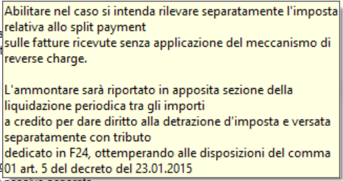 tool tip split payment passivo separato