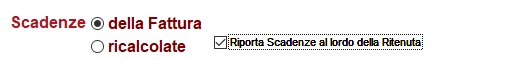 riporta le scadenze al lordo della ritenuta