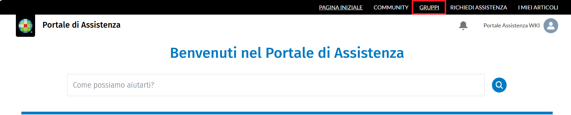 Pagina iniziale Gruppi Portale