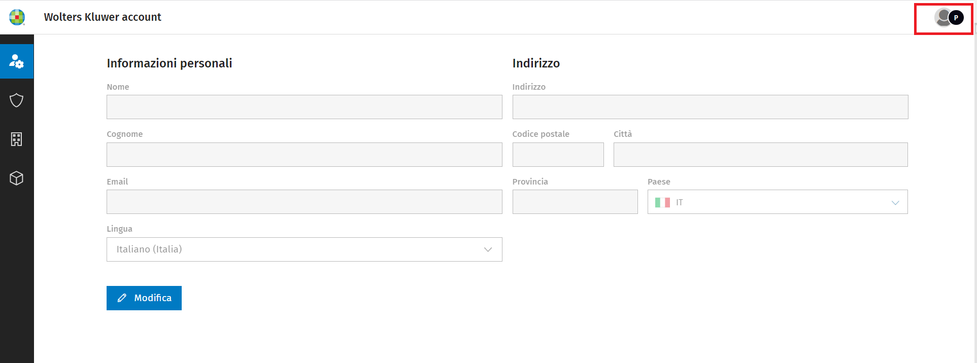 Pagina di logout
