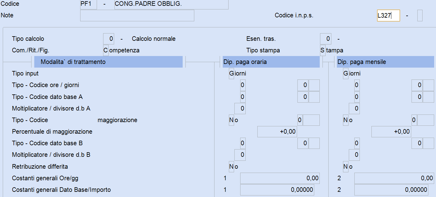 Codice corpo PF1
