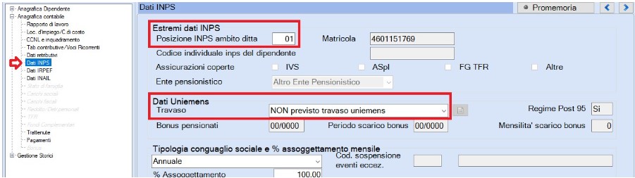 dati uniemens tirocinante