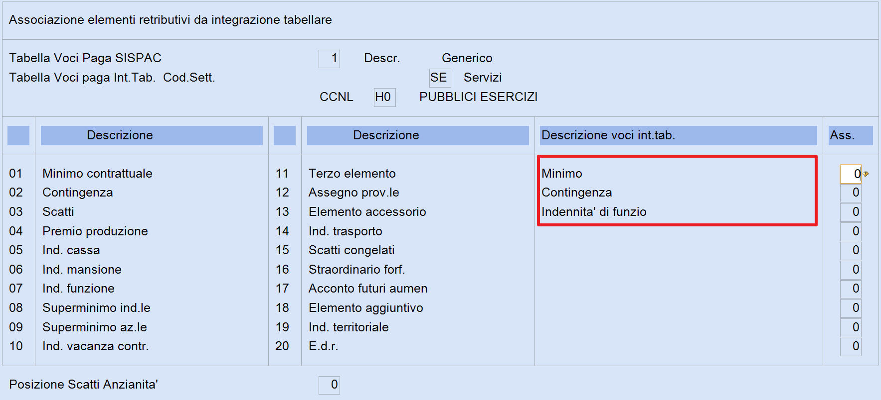 abbinamento voci paga 1