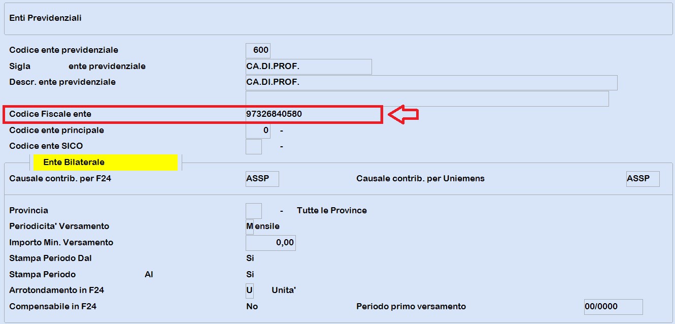 Codice fiscale fondo assistenza sanitaria