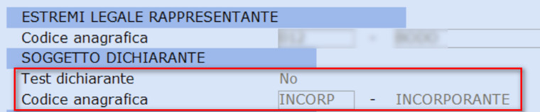 Impostazione soggetto dichiarante