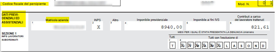 Dati previdenziali ed assicurativi