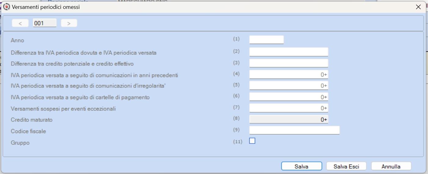 compilazione quadro VQ