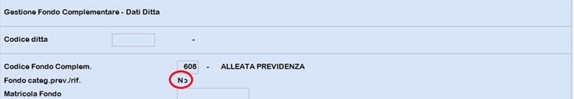 Anagrafica ditta, fondi complementari