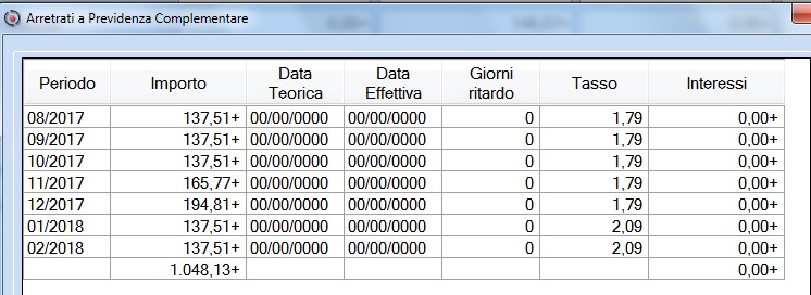 CEDOLINO DETTAGLIO ARRETRATO TFR