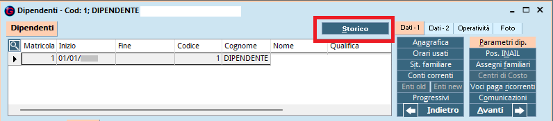 variazione dati anagrafici storico