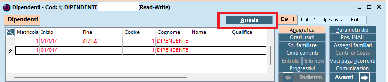 variazione dati anagrafici storico