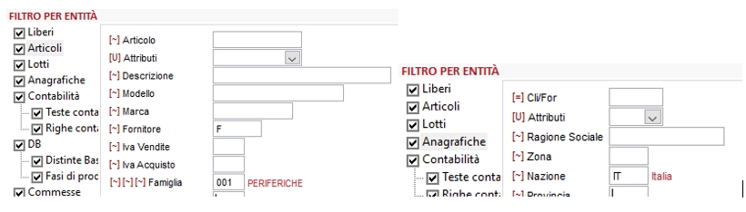 filtri per ricerca globale