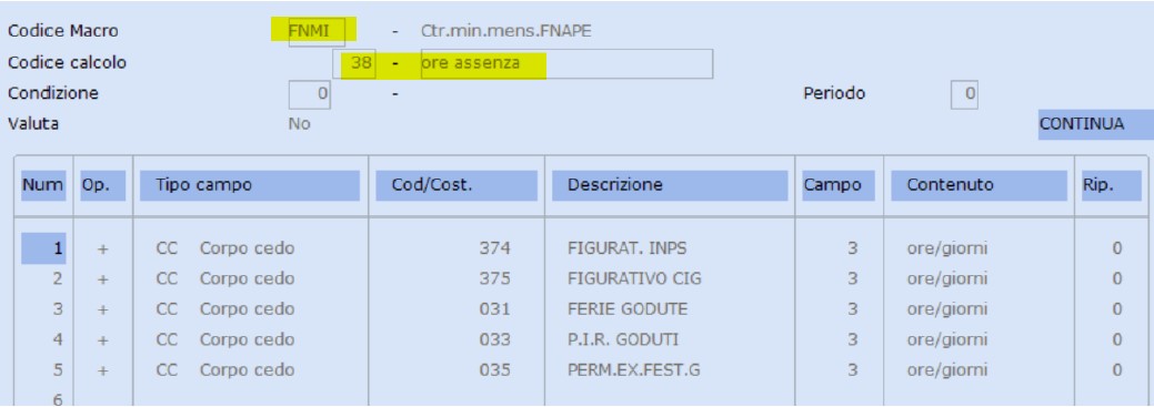 codice calcolo 38