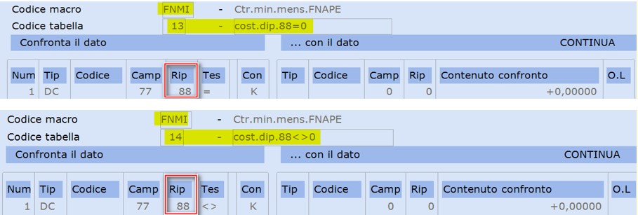 tabelle di calcolo 13 e 14