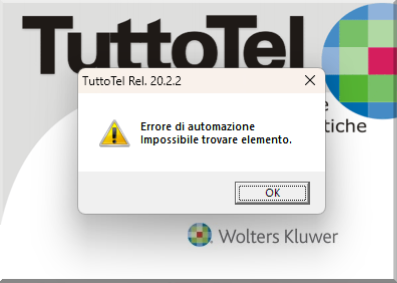 Errore di automazione Impossibile trovare elemento