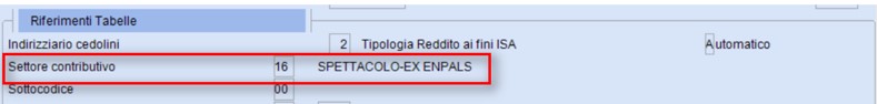 settore contributivo enpals