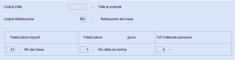 codice retribuzione rn