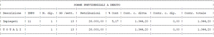 somme previdenziali a debito enpals