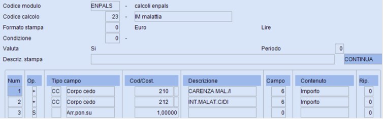 codice calcolo 23 enpals