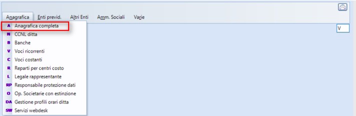gestione anagrafica completa