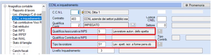 ccnl e inquadramento