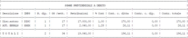 somme previdenziali a debito