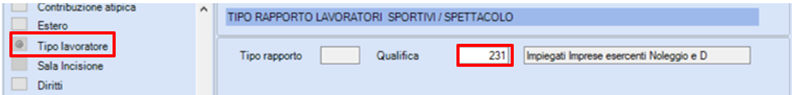 Uniemens Tipo lavoratore: Qualifica ExEnpals