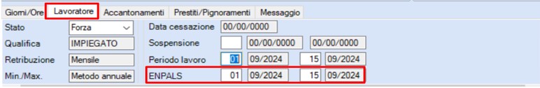 periodo di lavoro