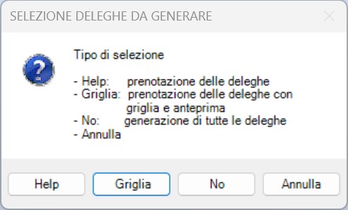 selezione deleghe da generare smart