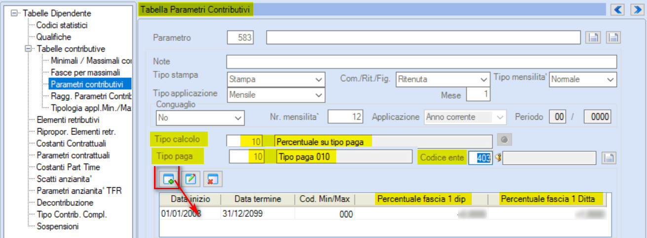 Percentuale su tipo paga