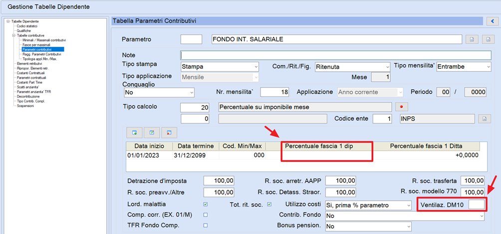 Parametro contributivo
