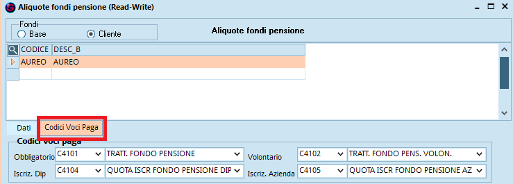 aliquote fondi pensione GIOTTO voci paga