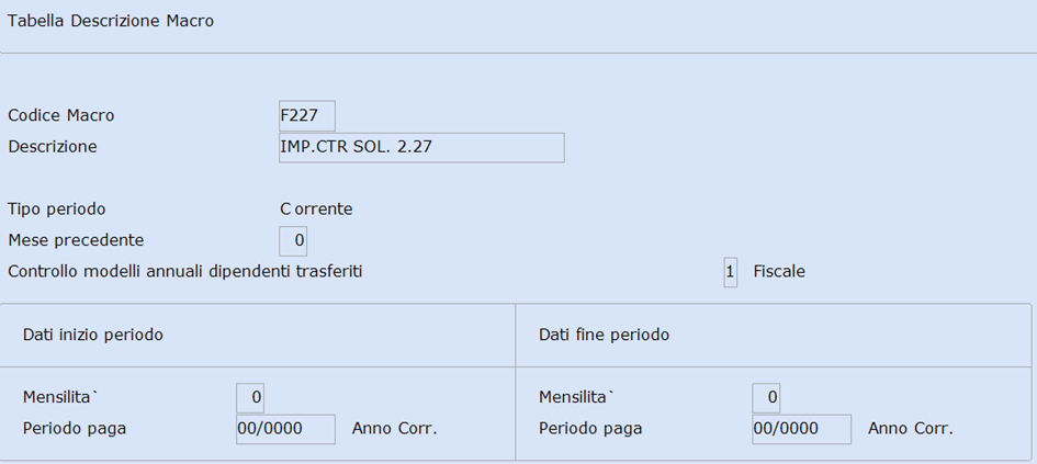 Descrizione Macro F227