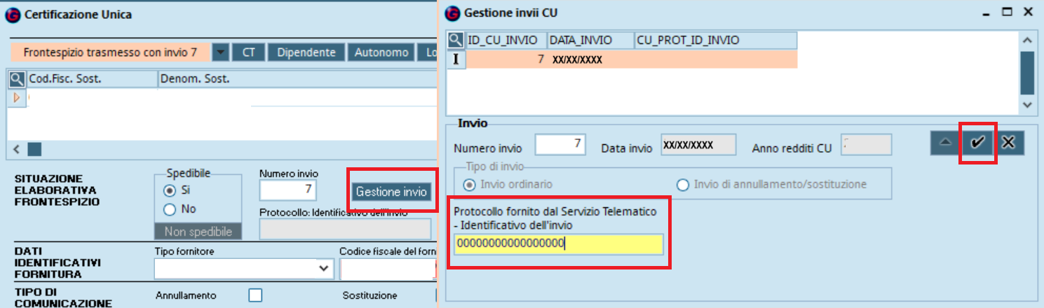 inserimento protocollo CU