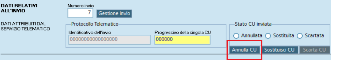 annullamento CU