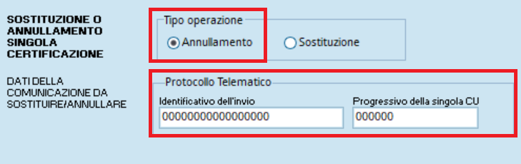annullamento CU