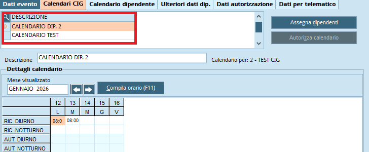 calendari CIG giotto