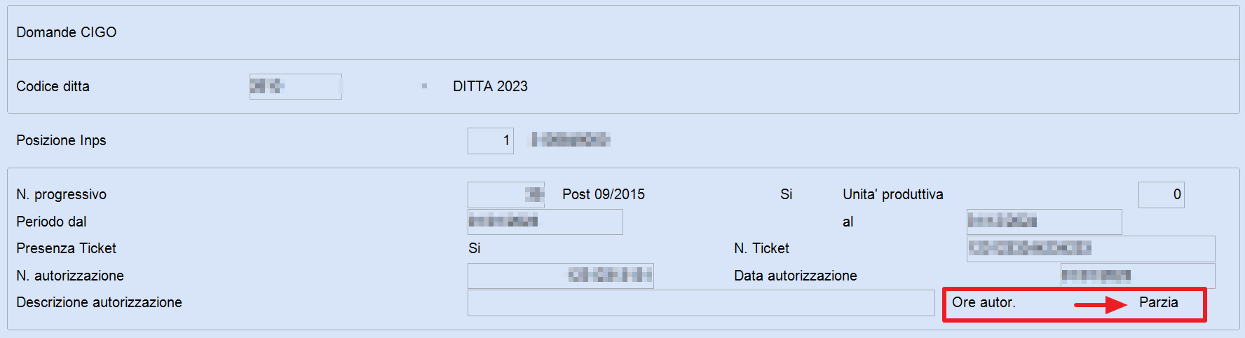 Domanda CIG Parzialmente autorizzata