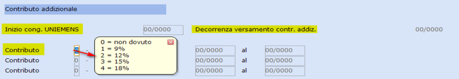 Gestione contributo addizionale