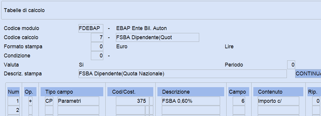 FSBA quota dipendente