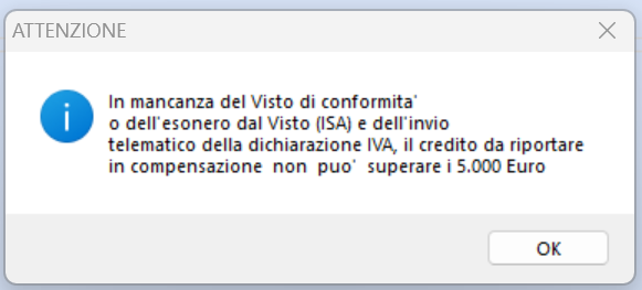 messaggio di attenzione esonero visto